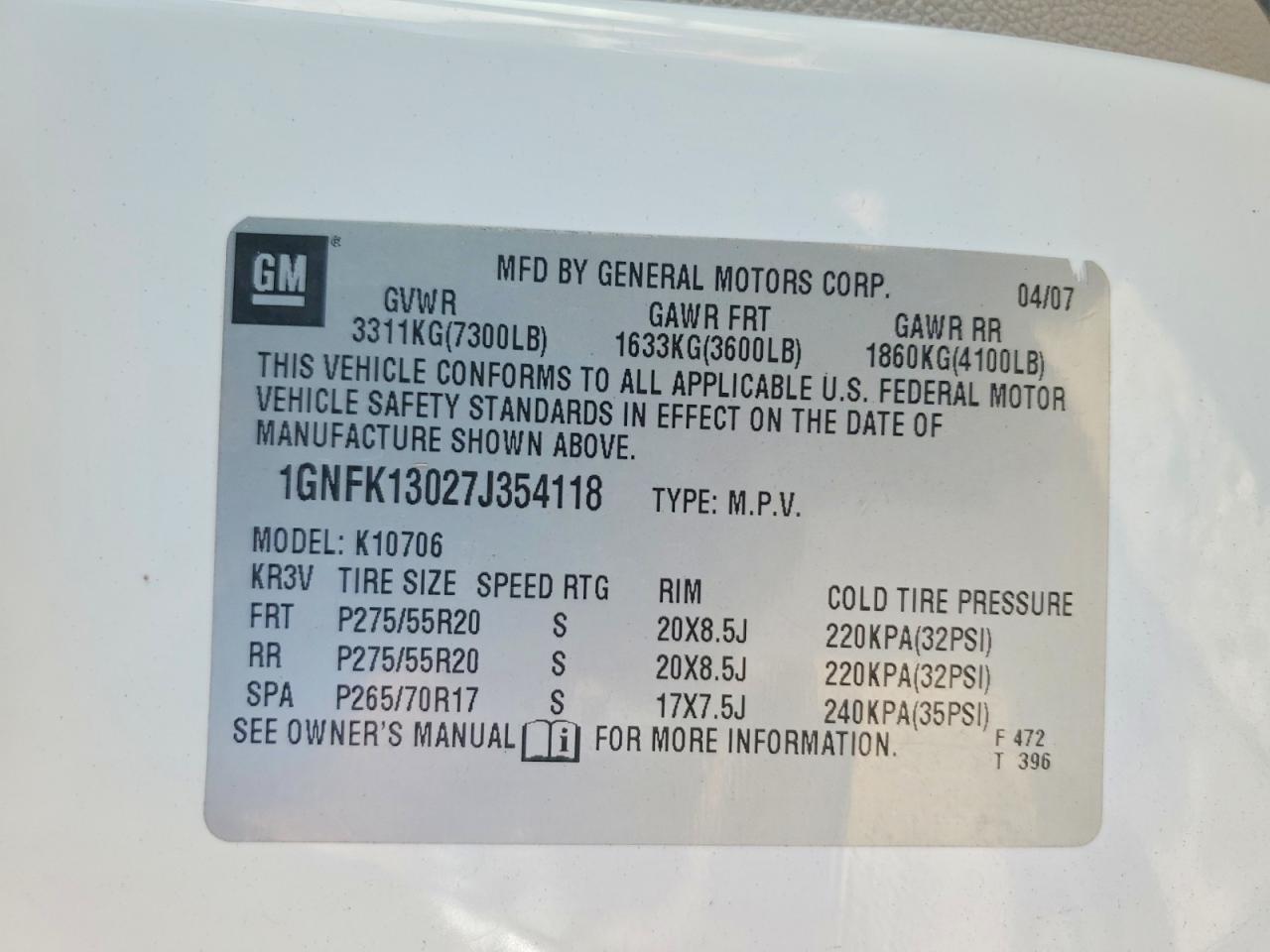 2007 CHEVROLET TAHOE K1500 photo 13