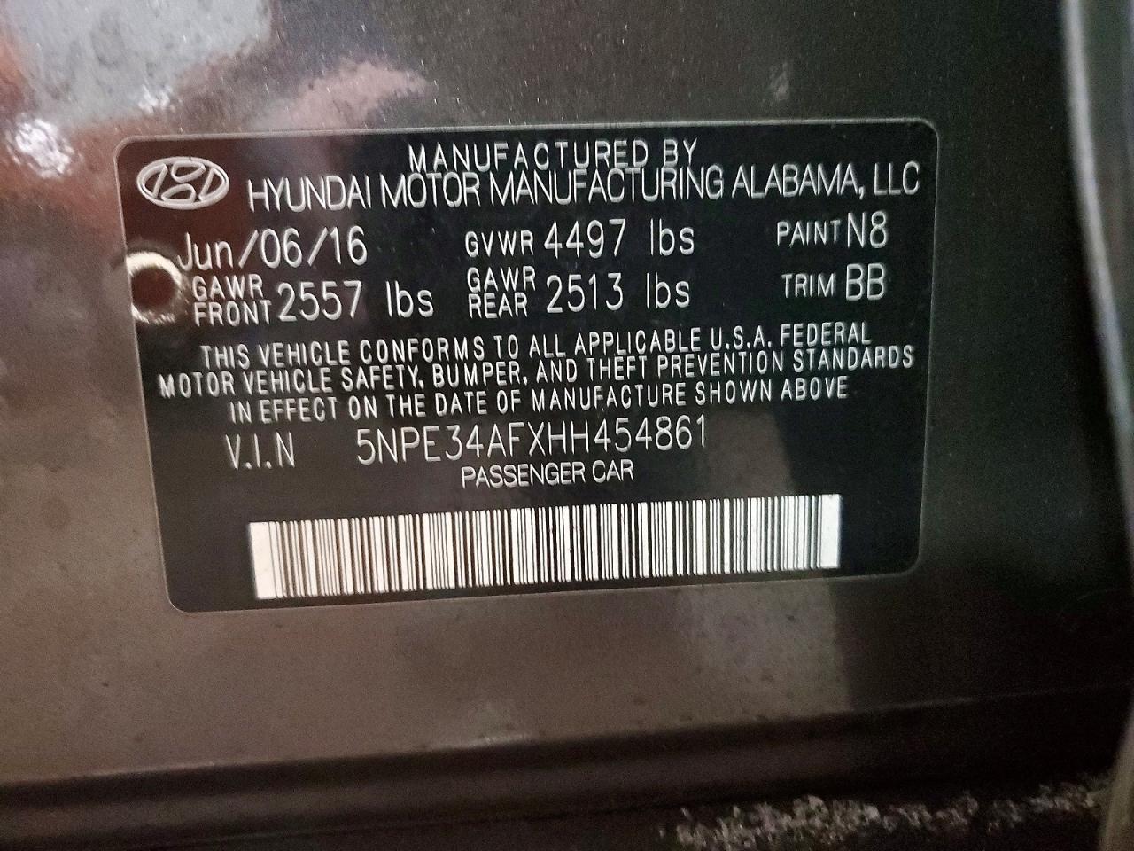 2017 HYUNDAI SONATA SPORT photo 12
