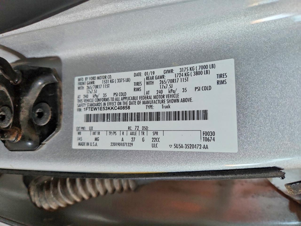 2019 FORD F150 SUPERCREW photo 12