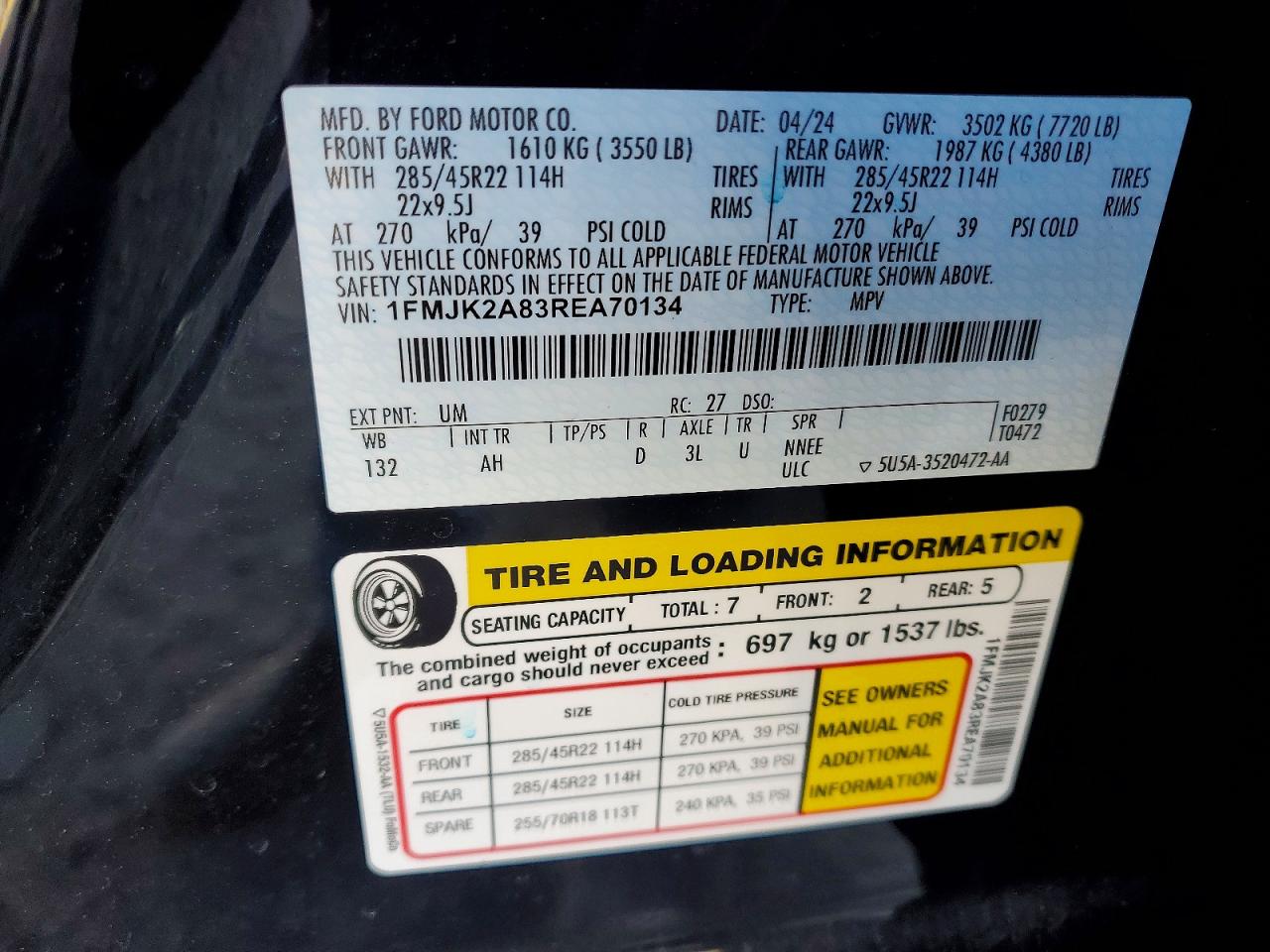 2024 FORD EXPEDITION MAX LIMITED photo 12