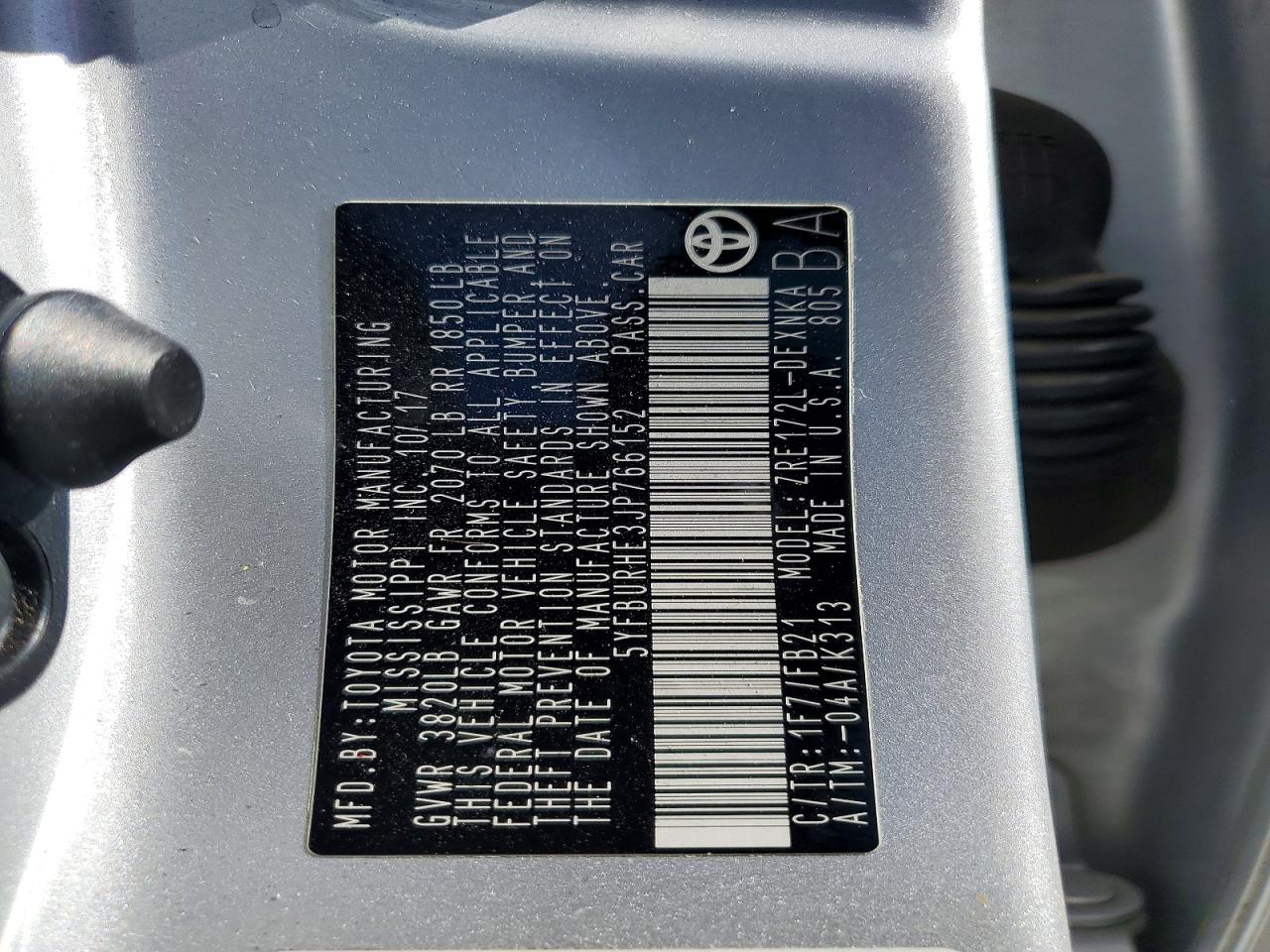 2018 TOYOTA COROLLA L photo 13