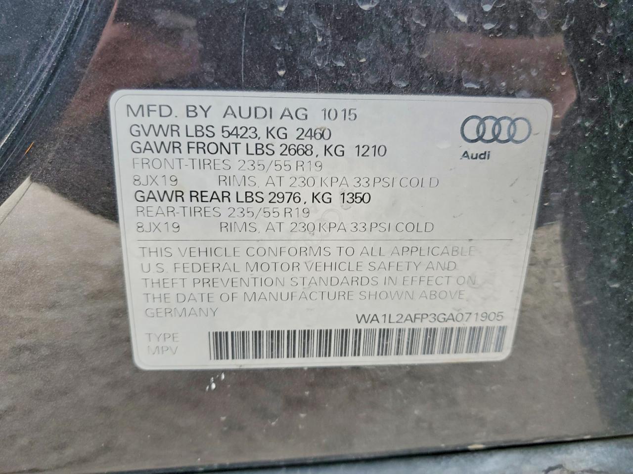 2016 AUDI Q5 photo 13
