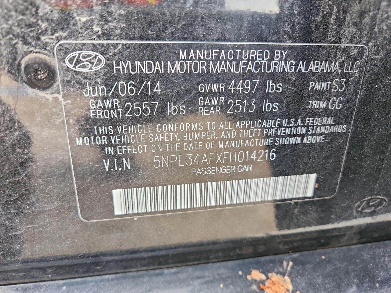 2015 HYUNDAI SONATA SPORT photo 13