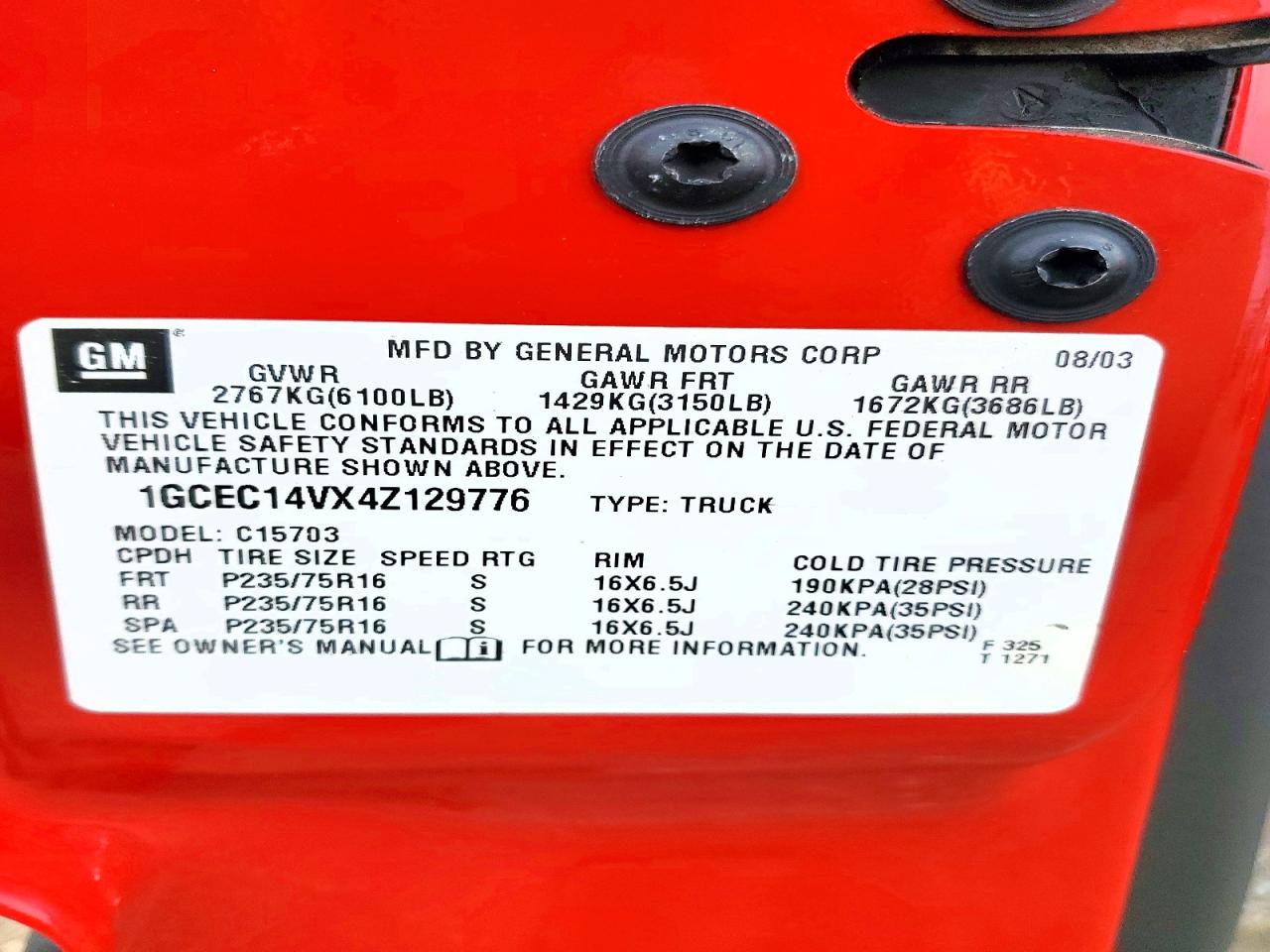 2004 CHEVROLET SILVERADO C1500 photo 12