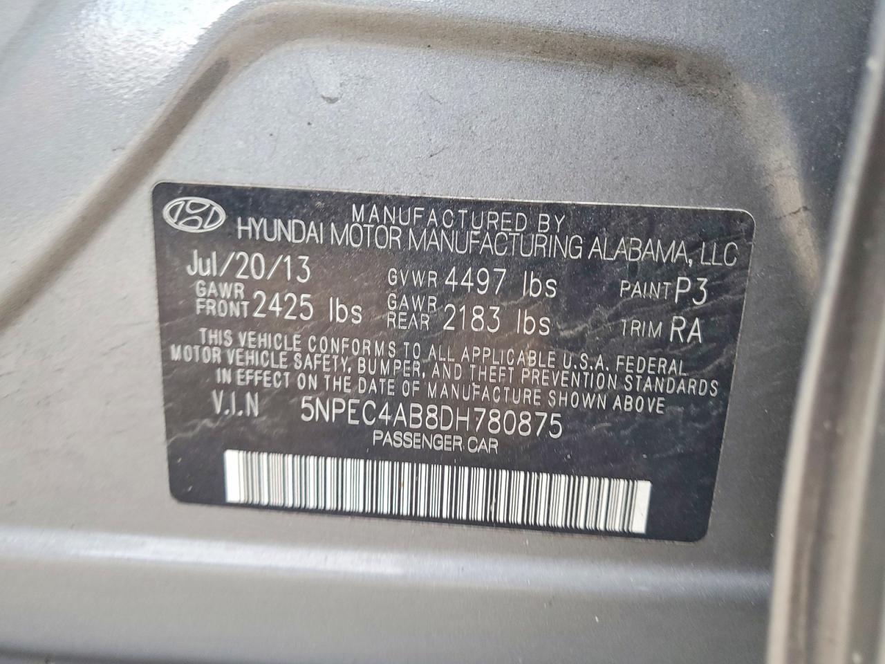 2013 HYUNDAI SONATA SE photo 12