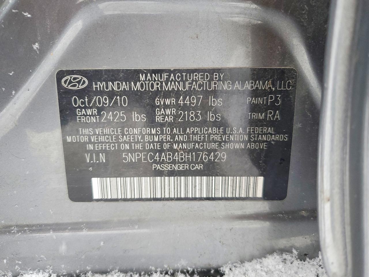 2011 HYUNDAI SONATA SE photo 12