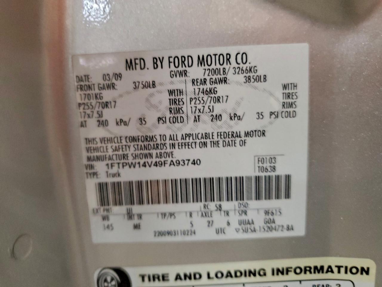 2009 FORD F150 SUPERCREW photo 12