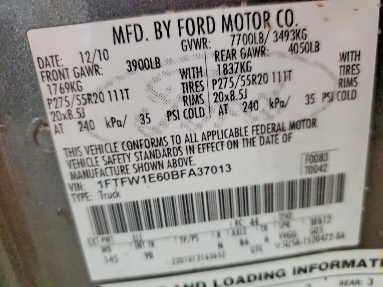 2011 FORD F150 SUPERCREW photo 13