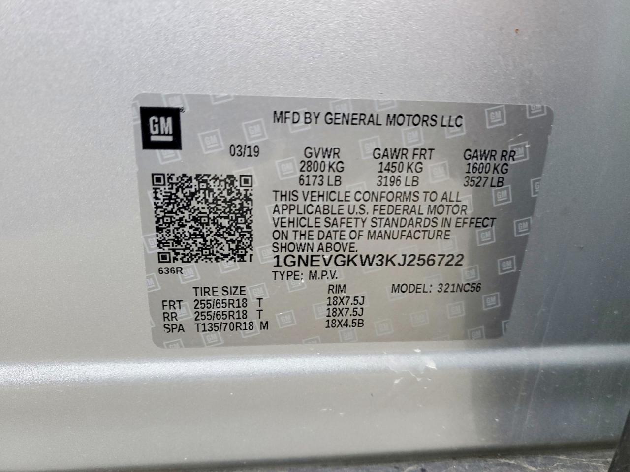 2019 CHEVROLET TRAVERSE LT photo 13