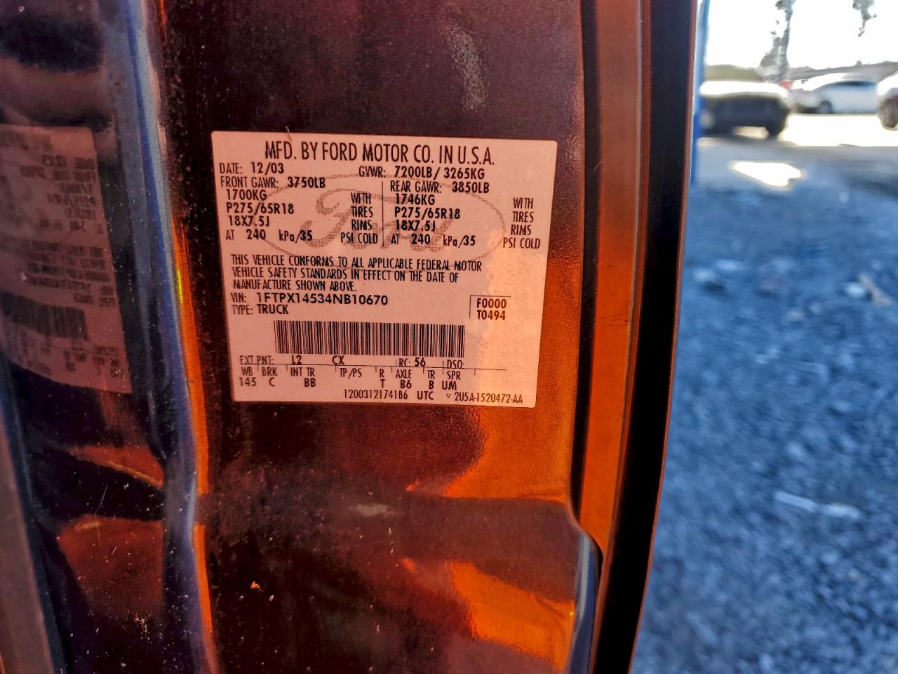 2004 FORD F150 photo 12
