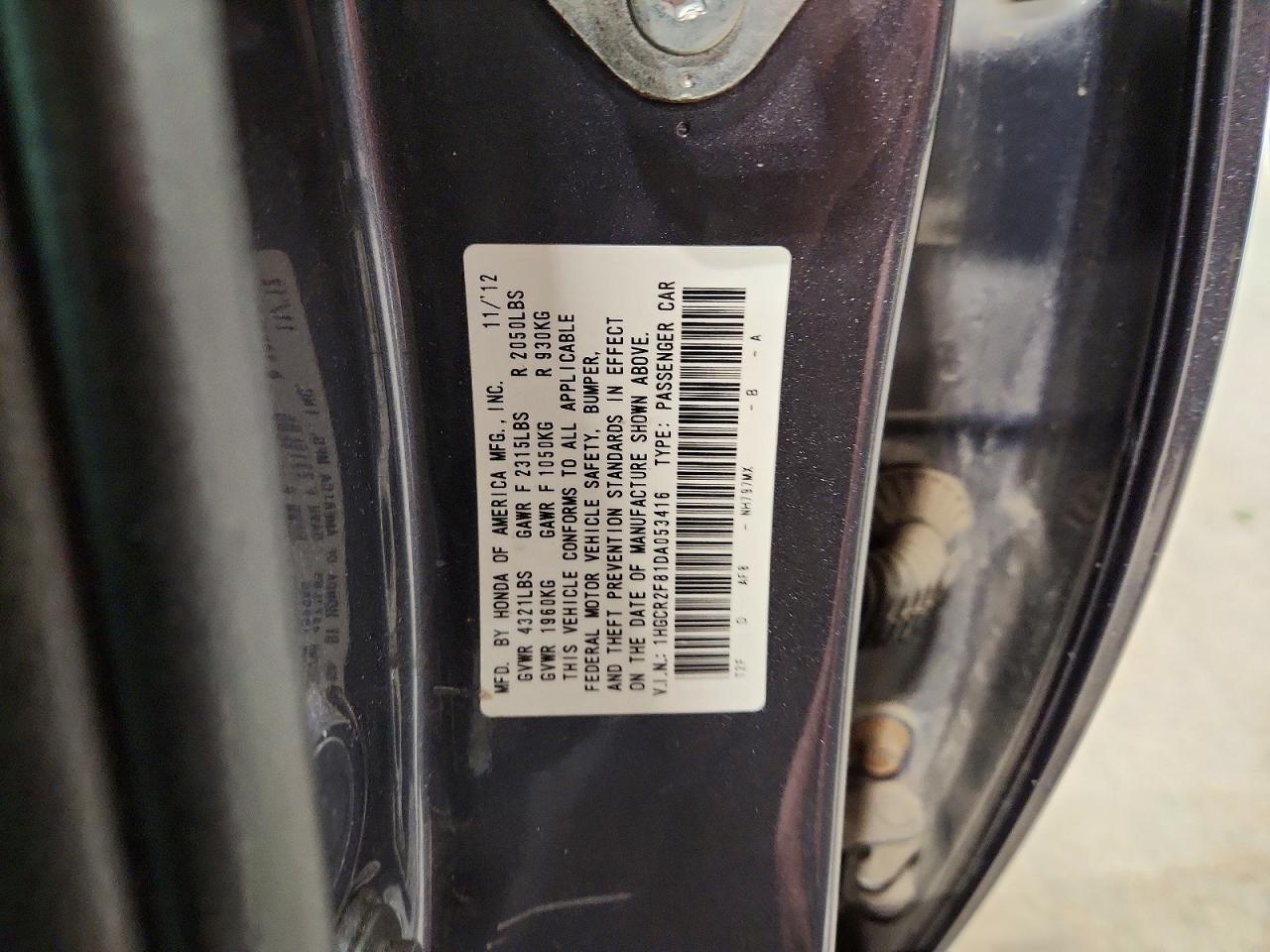 2013 HONDA ACCORD EXL photo 12