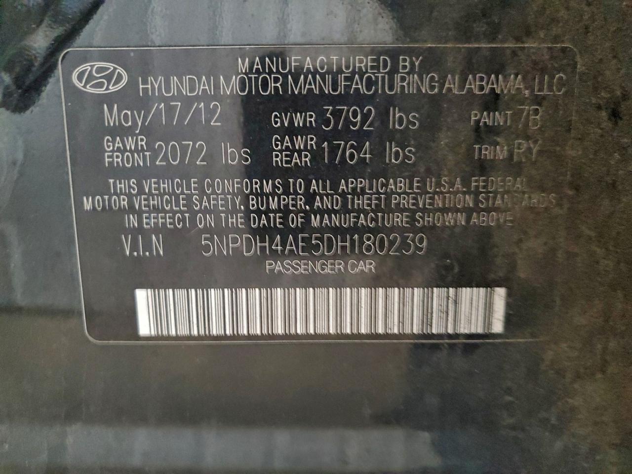 2013 HYUNDAI ELANTRA GLS photo 12