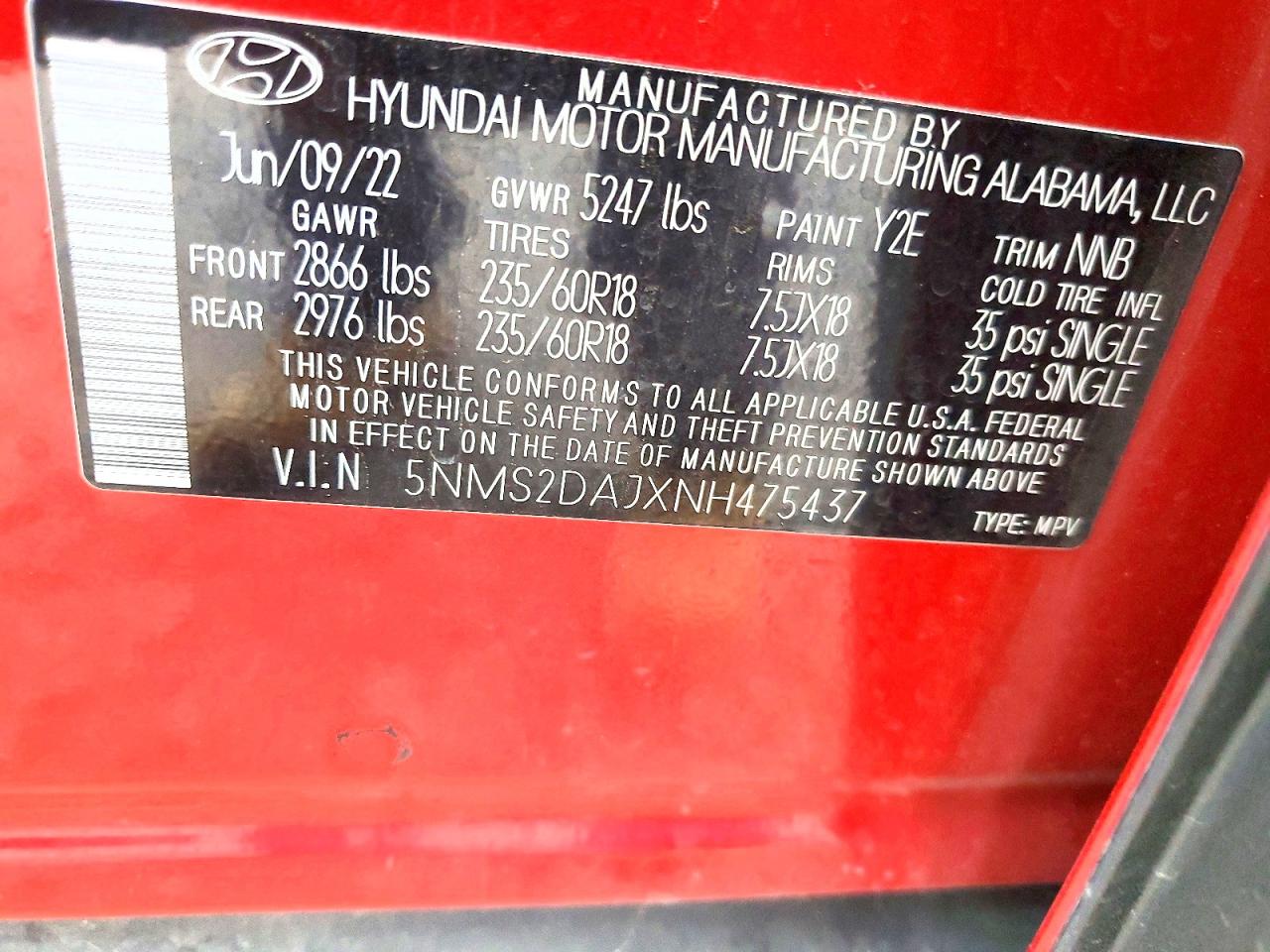 2022 HYUNDAI SANTA FE SEL photo 14