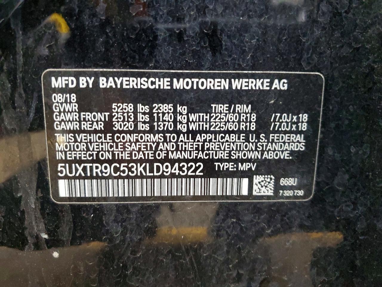 2019 BMW X3 XDRIVE30I photo 13