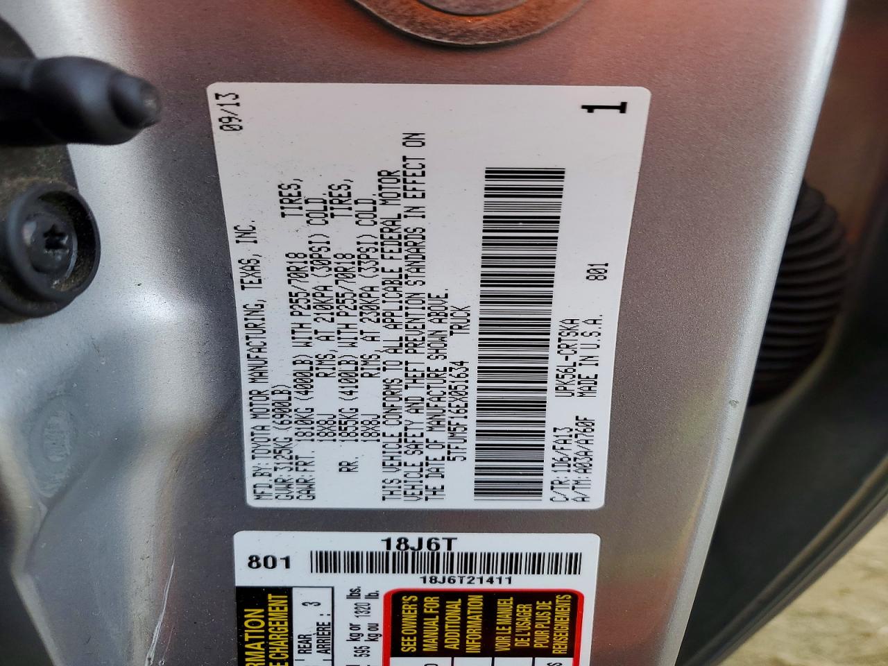 2014 TOYOTA TUNDRA DOUBLE CAB SR photo 12