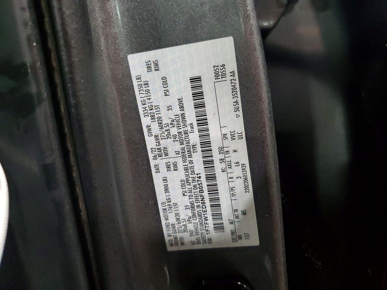2022 FORD F150 SUPERCREW photo 12