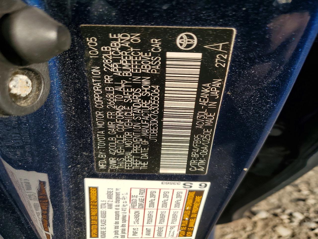 2006 TOYOTA CAMRY LE photo 12