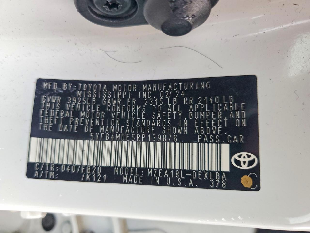 2024 TOYOTA COROLLA LE photo 12