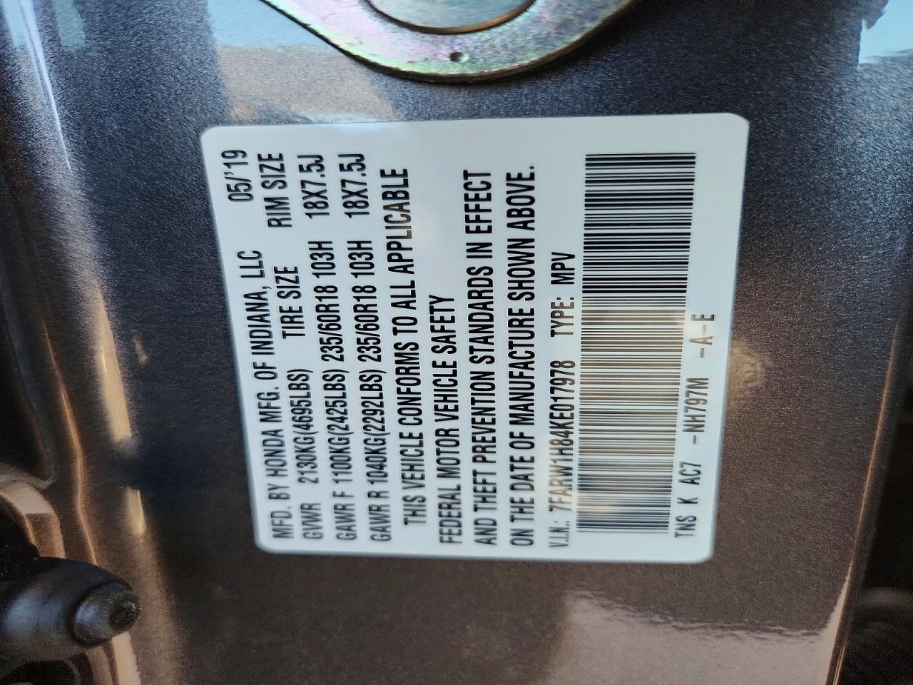 2019 HONDA CR-V EXL photo 25
