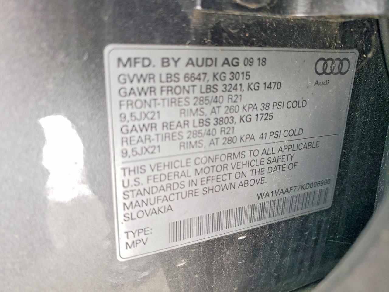 2019 AUDI Q7 PRESTIGE photo 14