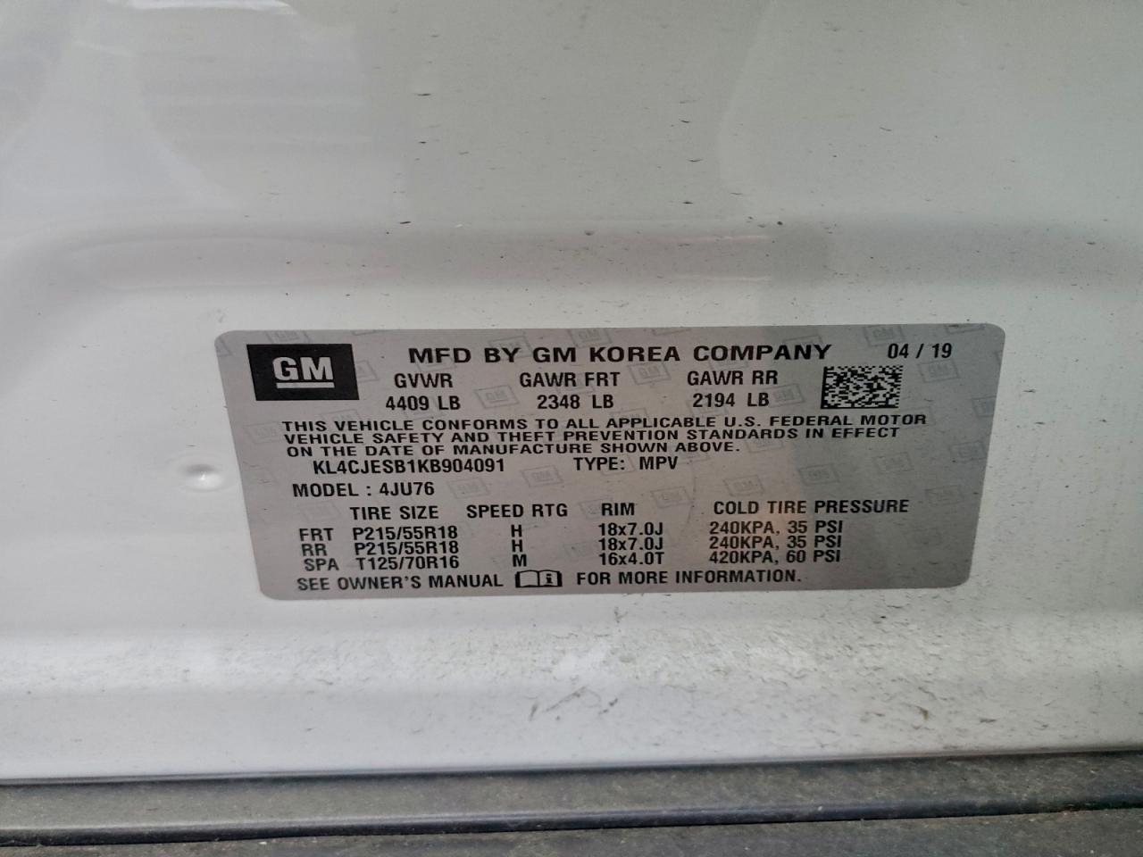 2019 BUICK ENCORE photo 12