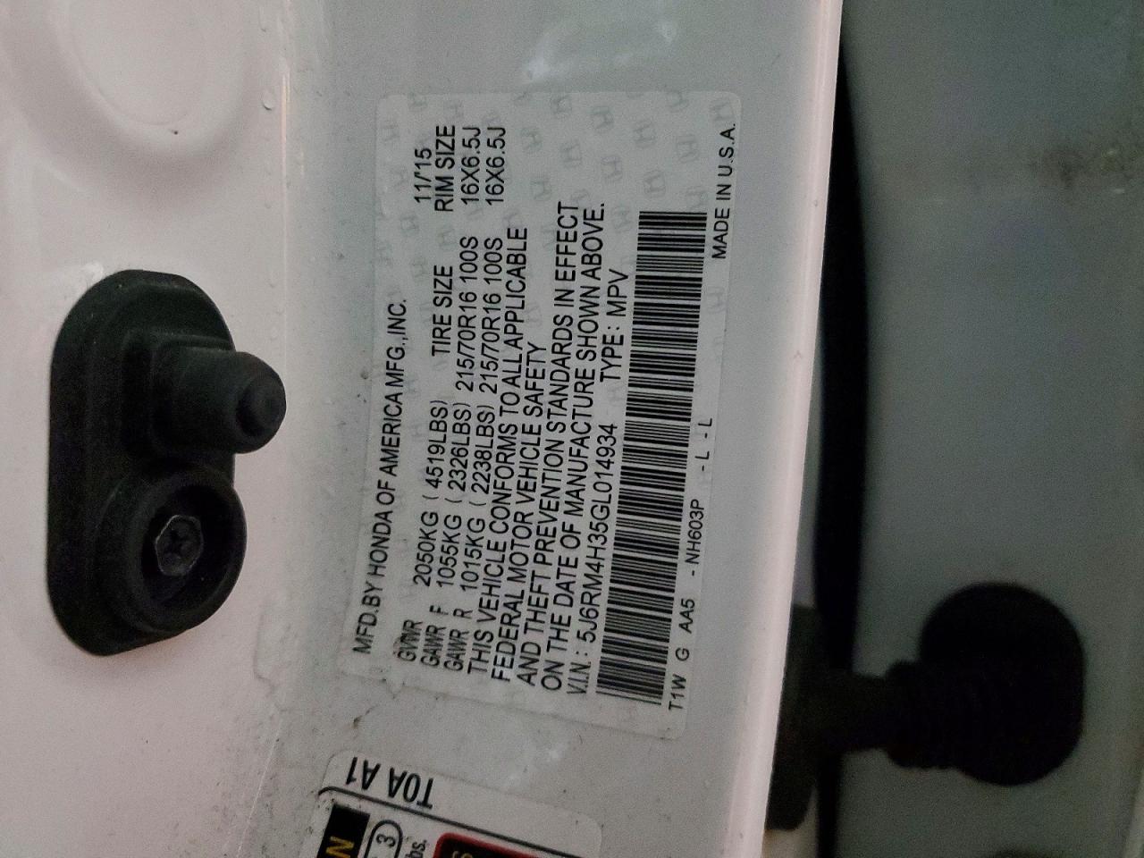2016 HONDA CR-V LX photo 12