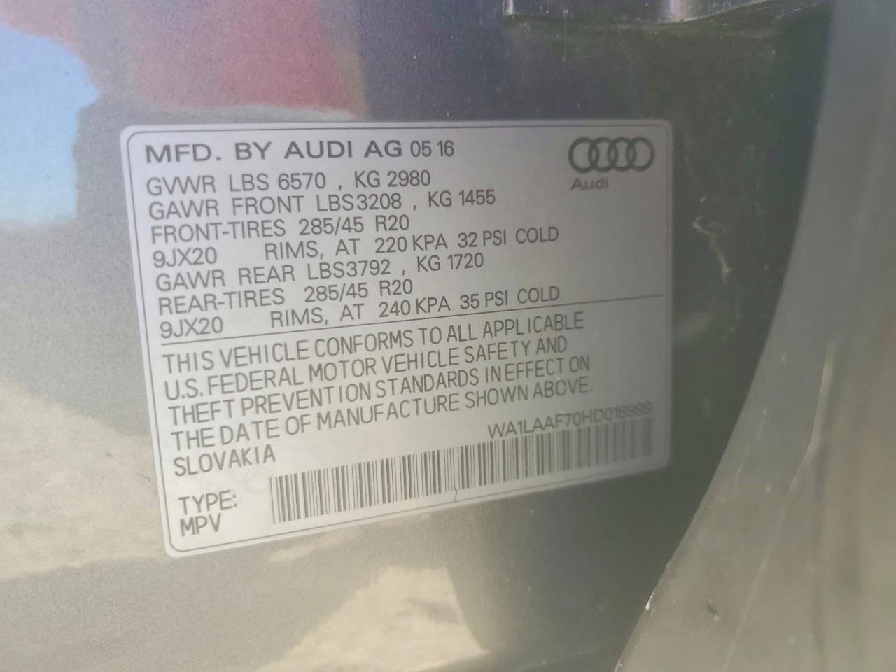2017 AUDI Q7 PREMIUM PLUS photo 13