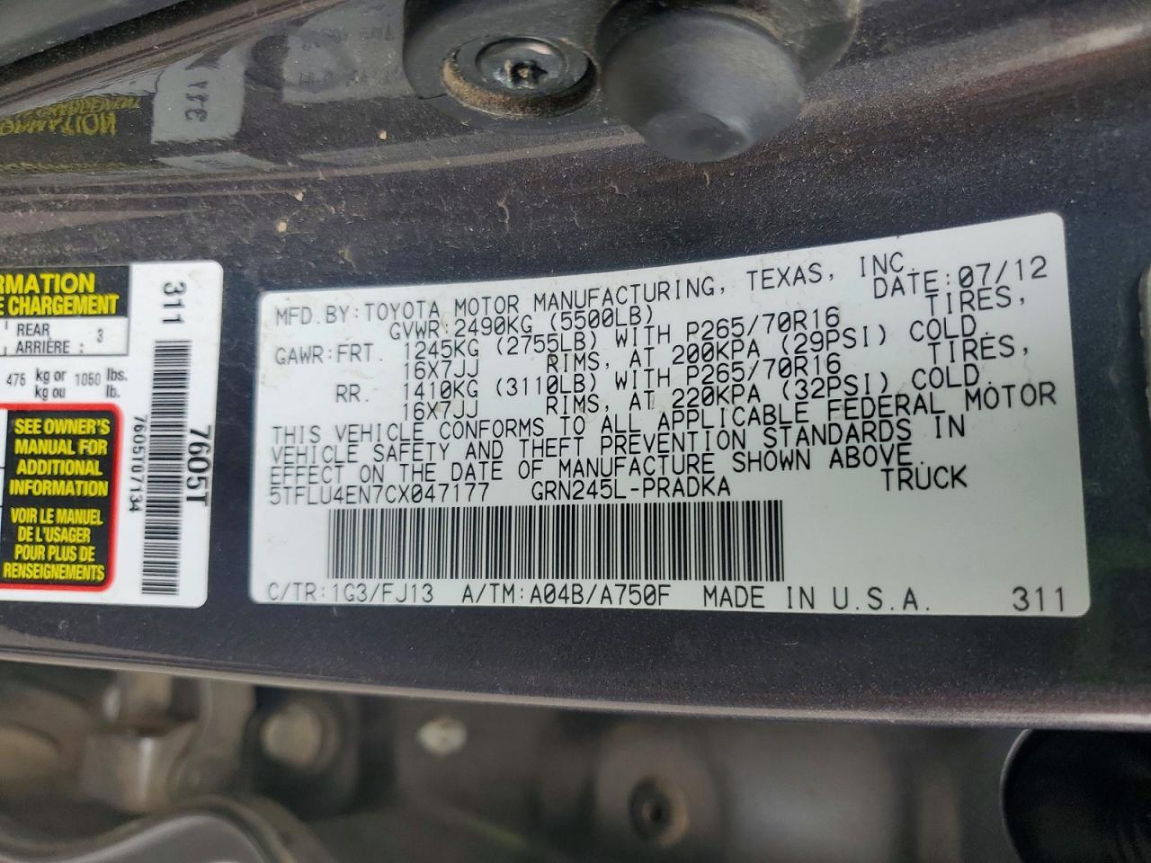 2012 TOYOTA TACOMA V6 photo 25