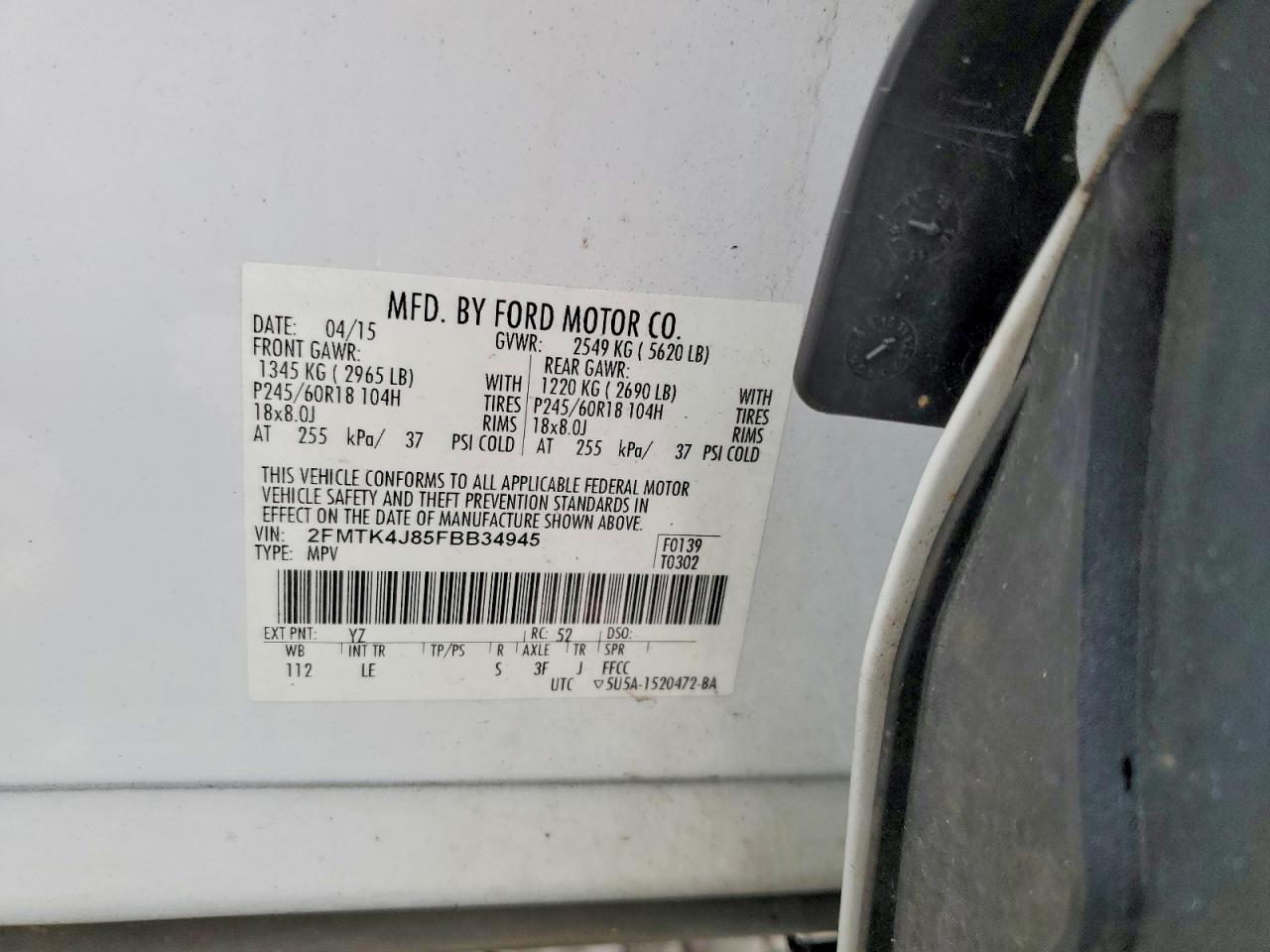 2015 FORD EDGE SEL photo 27