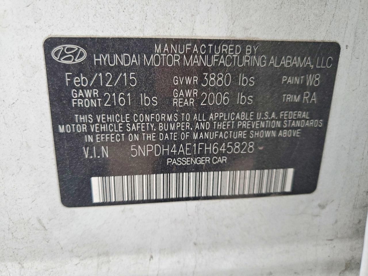 2015 HYUNDAI ELANTRA SE photo 12