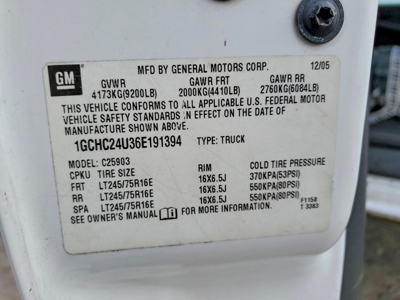 2006 CHEVROLET SILVERADO C2500 HEAVY DUTY photo 12