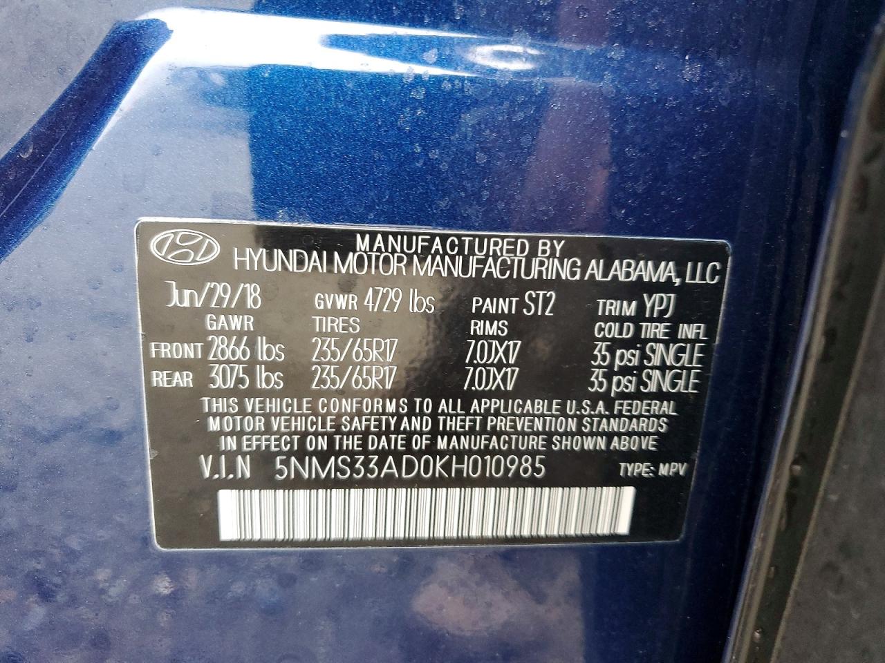 2019 HYUNDAI SANTA FE SEL photo 13