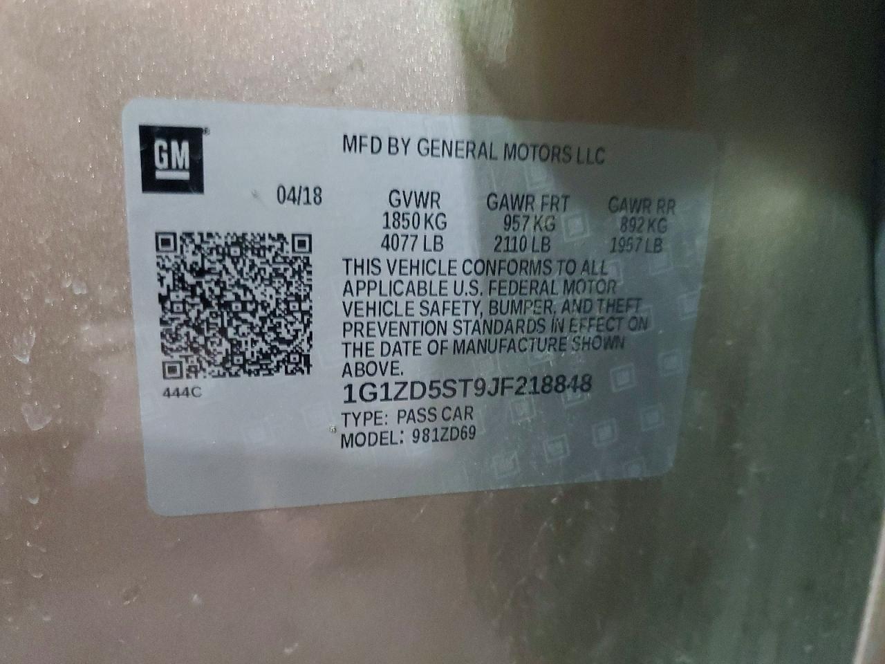 2018 CHEVROLET MALIBU LT photo 12
