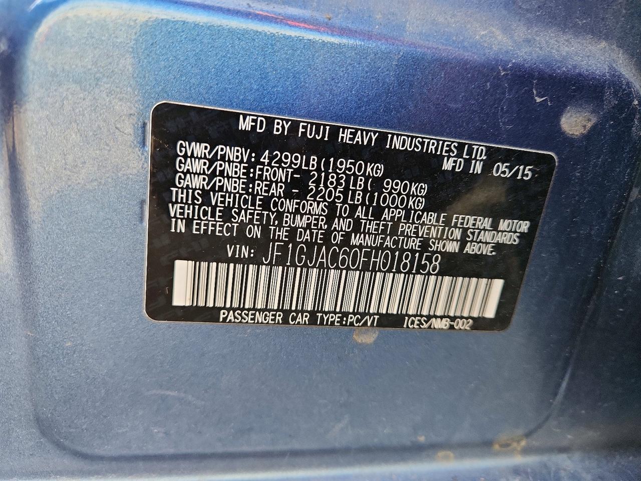 2015 SUBARU IMPREZA PREMIUM photo 12
