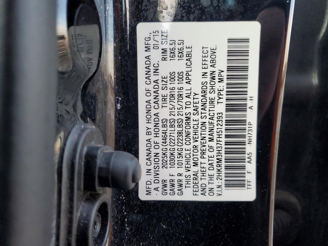2015 HONDA CR-V LX photo 12