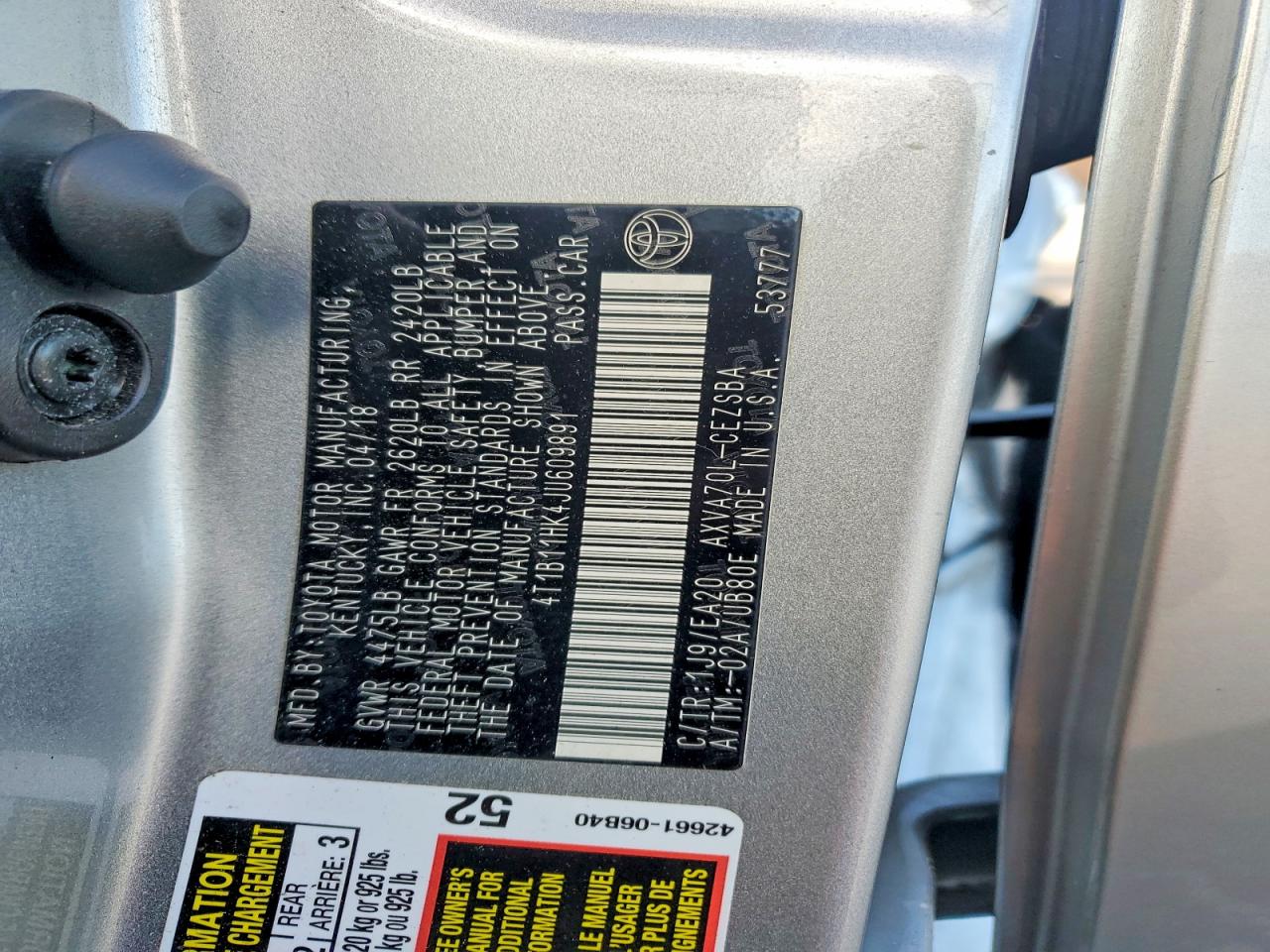 2018 TOYOTA CAMRY SE photo 23