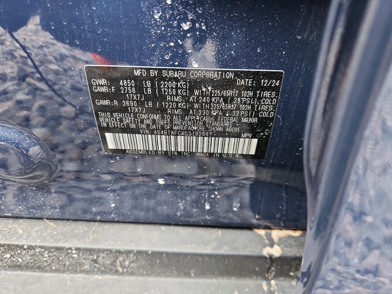 2025 SUBARU OUTBACK PREMIUM photo 12