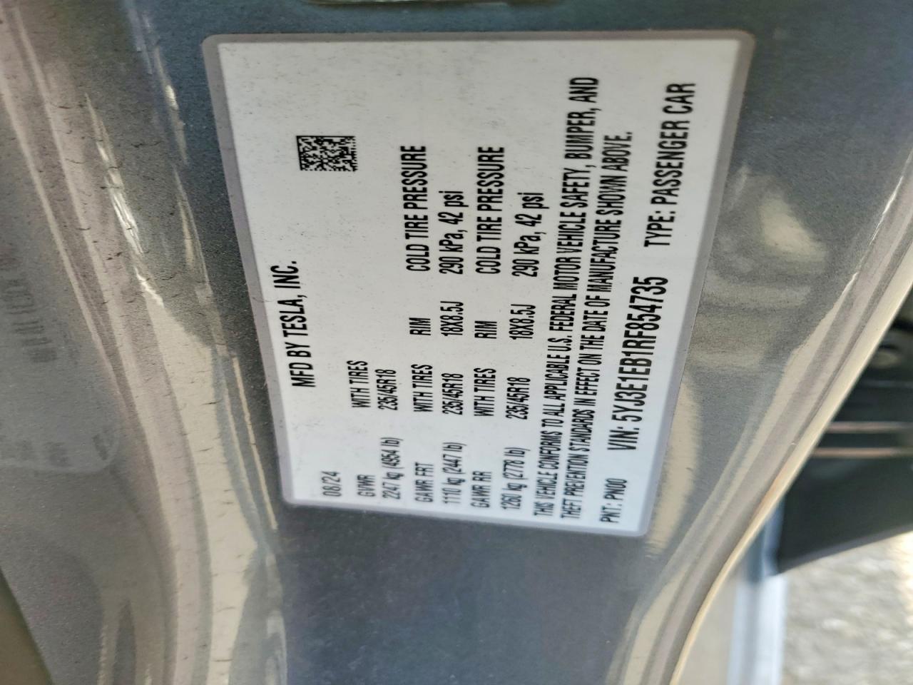 2024 TESLA MODEL 3 photo 13