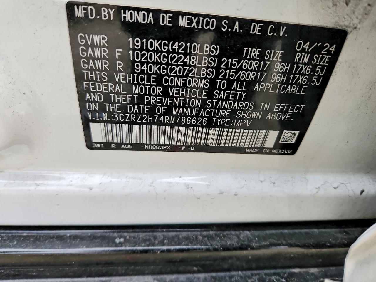 2024 HONDA HR-V EXL photo 13