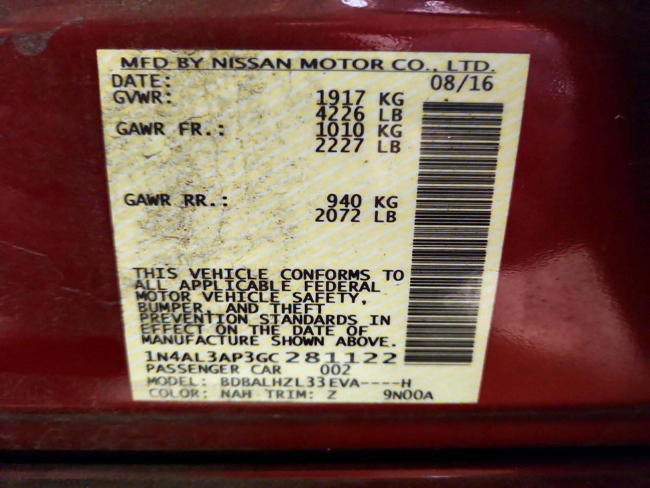2016 NISSAN ALTIMA 2.5 photo 23