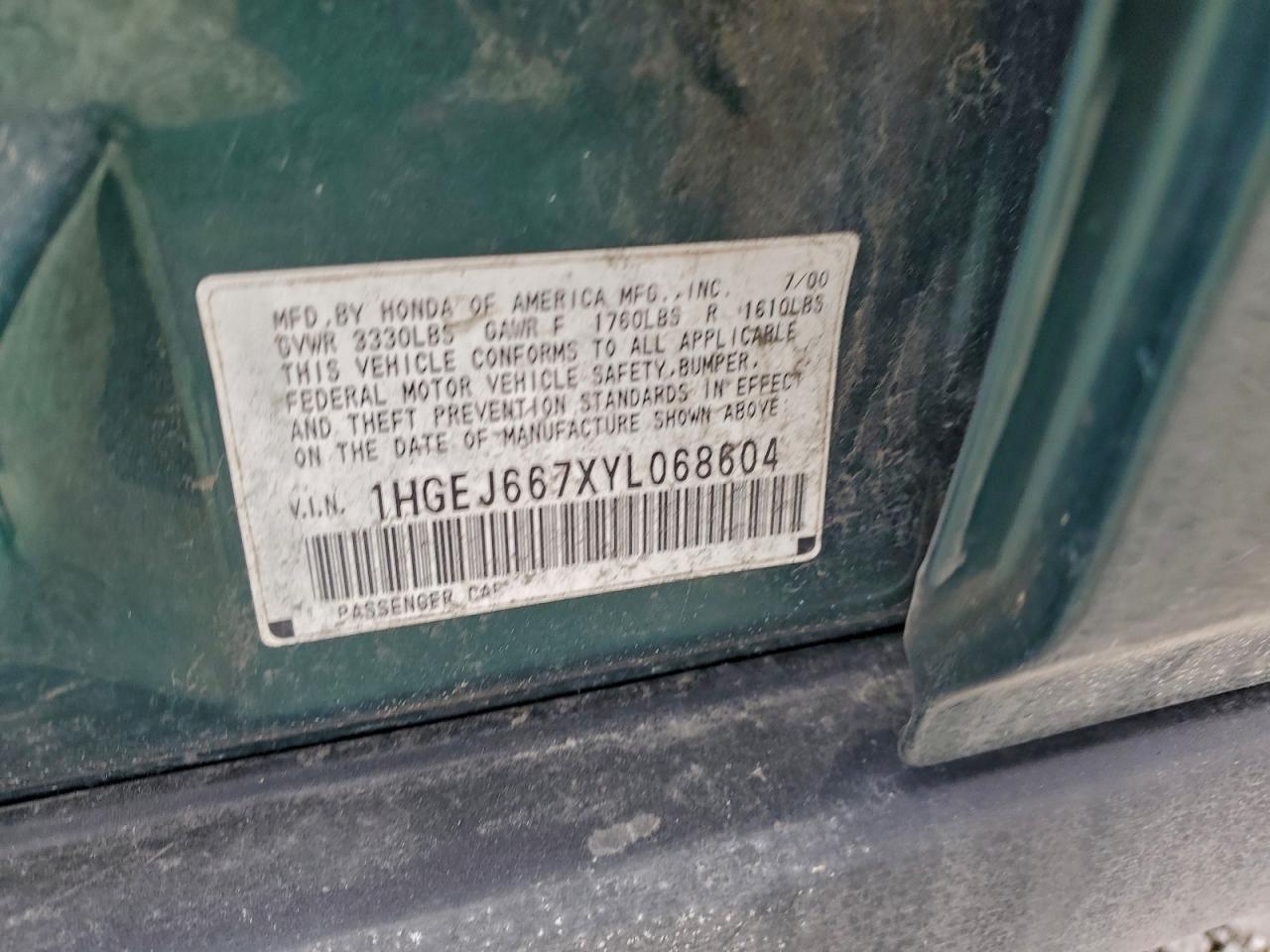 2000 HONDA CIVIC LX photo 12