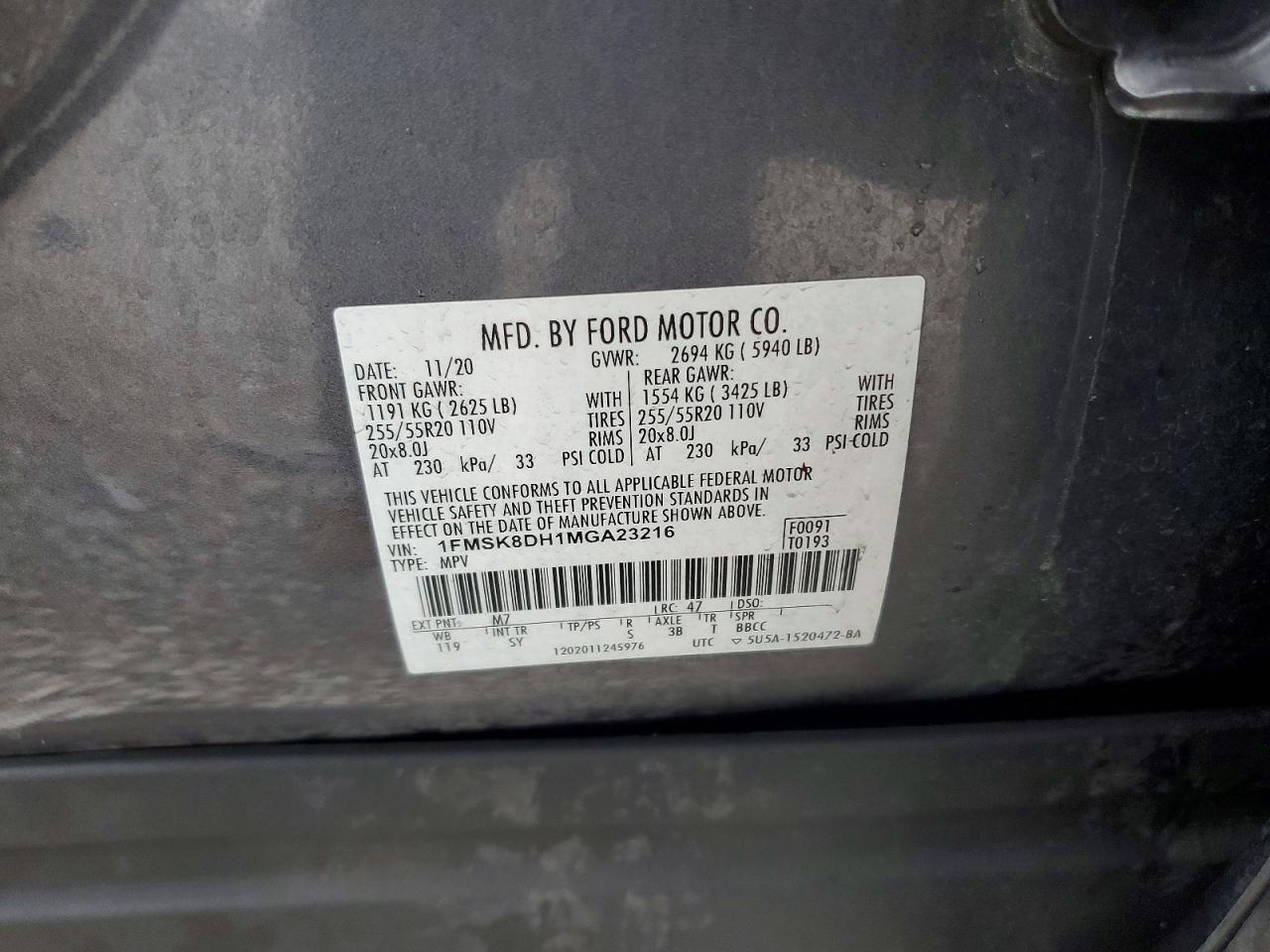 2021 FORD EXPLORER XLT photo 14