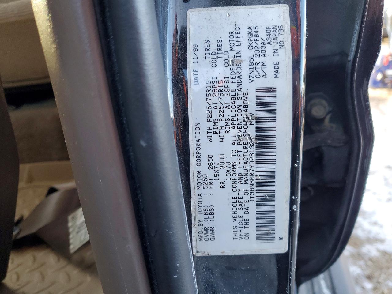 2000 TOYOTA 4RUNNER SR5 photo 12