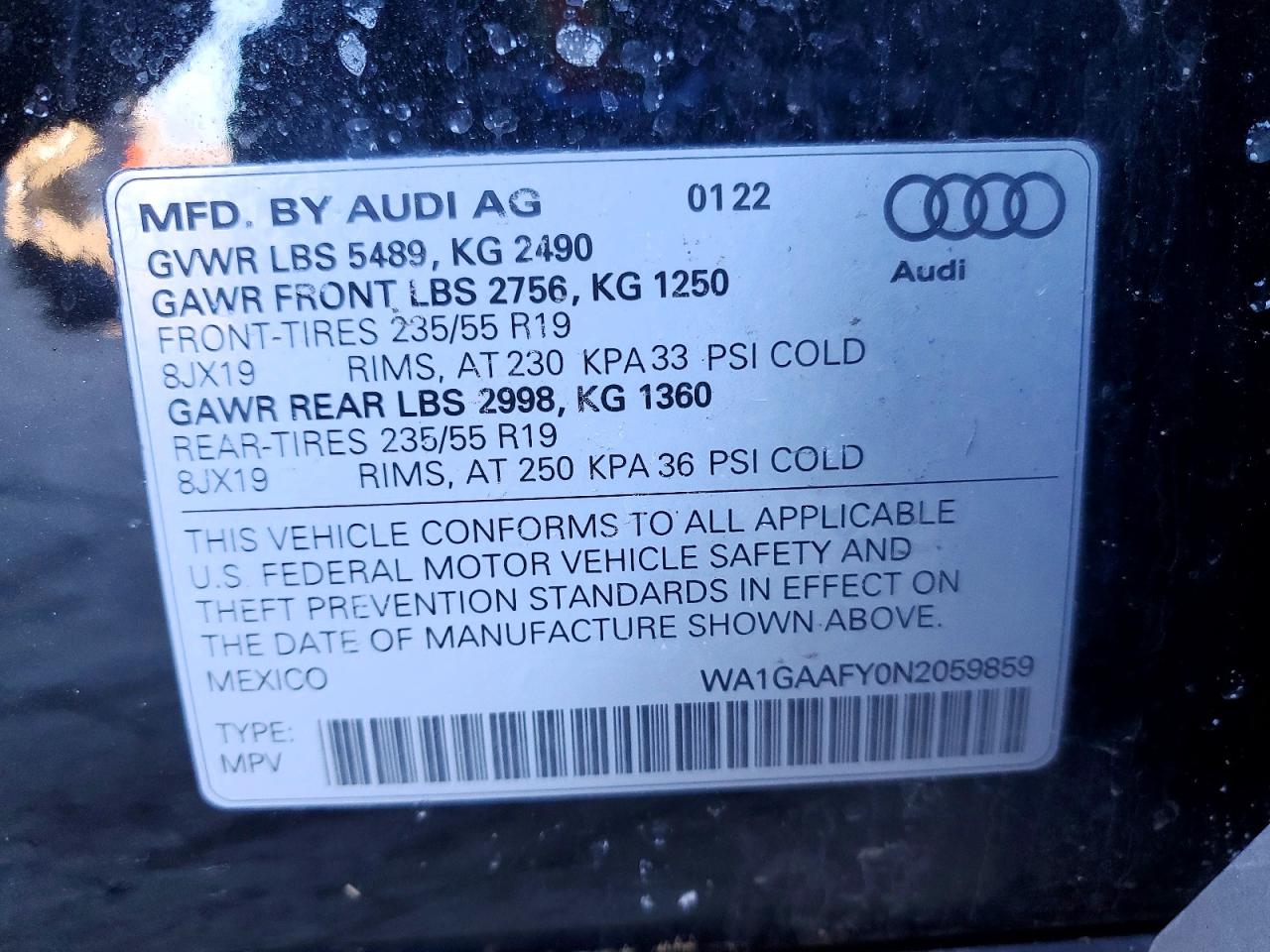 2022 AUDI Q5 PREMIUM 45 photo 13