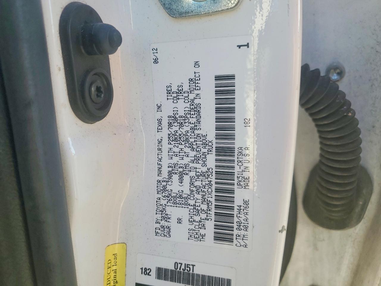 2012 TOYOTA TUNDRA DOUBLE CAB SR5 photo 12