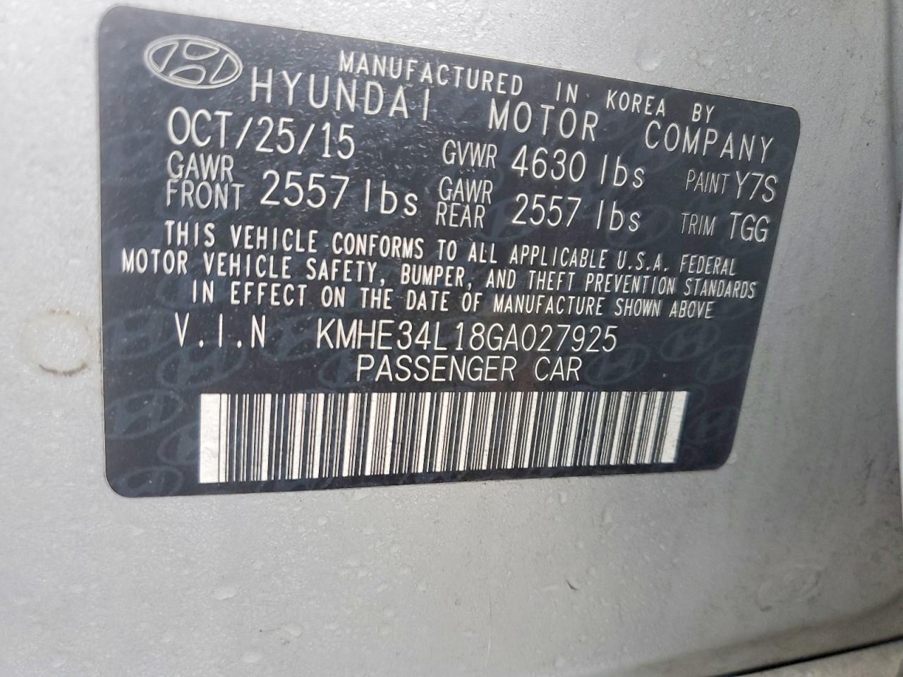 2016 HYUNDAI SONATA HYBRID photo 23