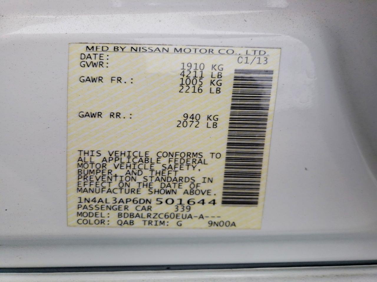 2013 NISSAN ALTIMA 2.5 photo 12
