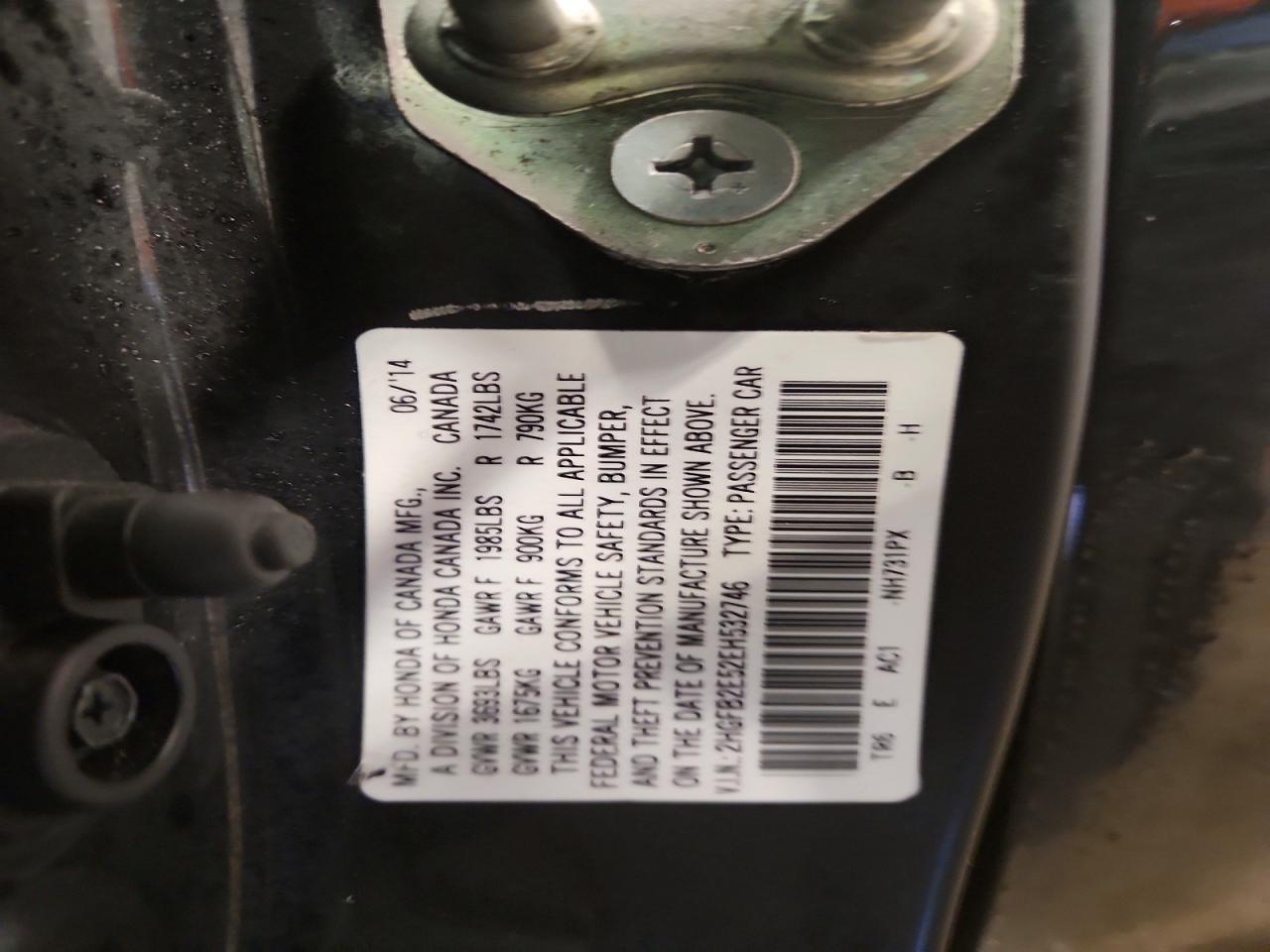 2014 HONDA CIVIC LX photo 12