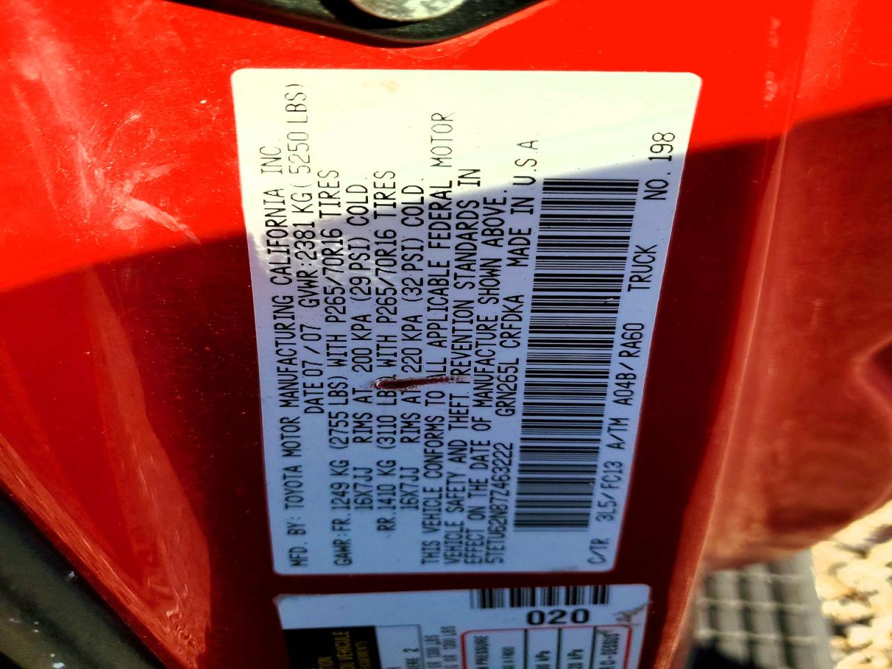 2007 TOYOTA TACOMA PRERUNNER ACCESS CAB photo 23