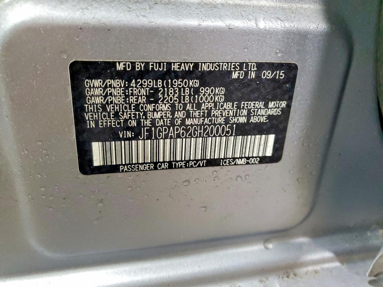 2016 SUBARU IMPREZA SPORT PREMIUM photo 12